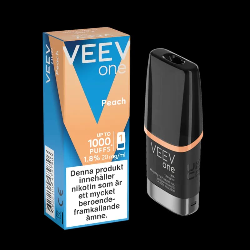 Veev ONE Pod Peach 20mg – pod och förpackning