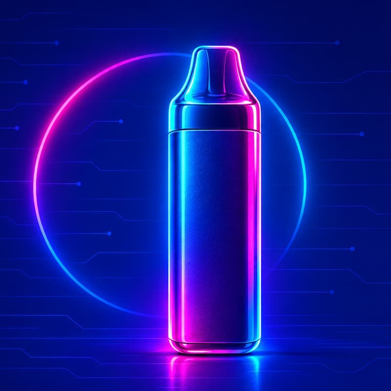 Engångsvape i neoncyberpunk-stil