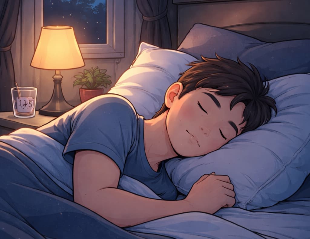 illustration av pojke som sover