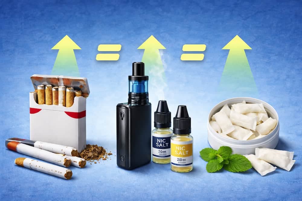 Hur mycket nikotin får du egentligen i dig? En jämförelse mellan cigaretter, vape och nikotinpåsar