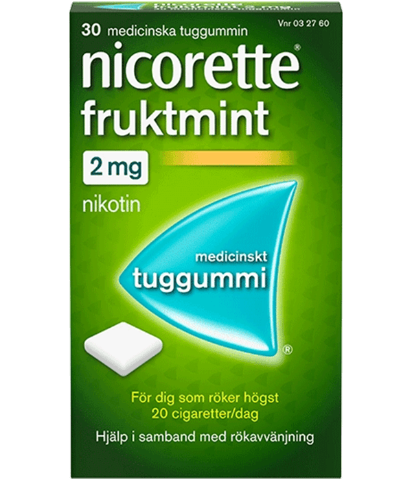 Nicorette Fruktmint, nikotintuggummi 2mg, 30st