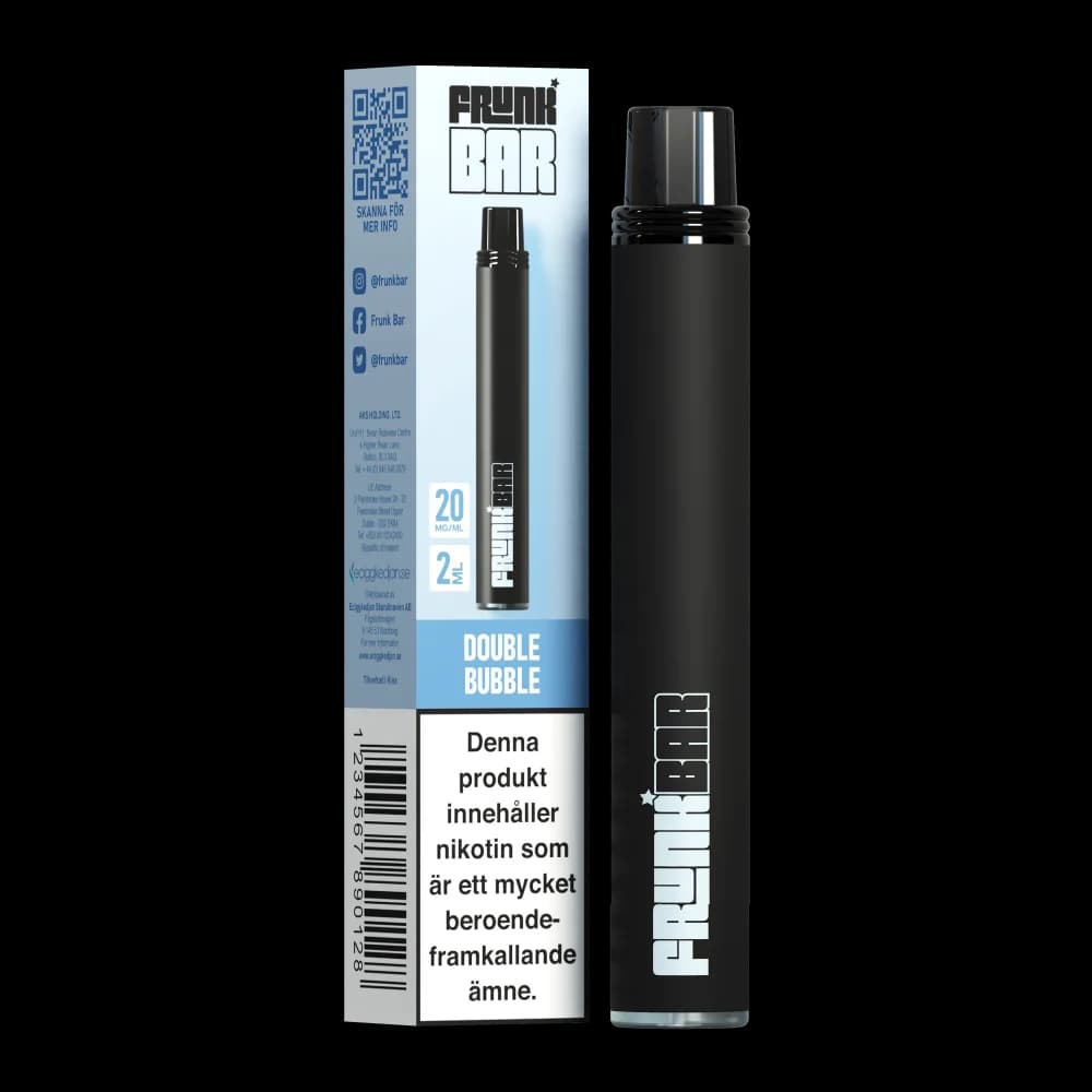 Frunk Bar Double Bubble 20mg – engångsvape med förpackning.