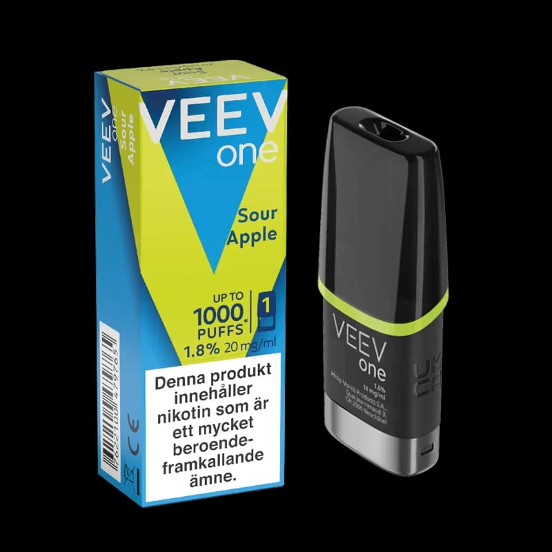 Veev ONE Pod Sour Apple 20mg – pod och förpackning