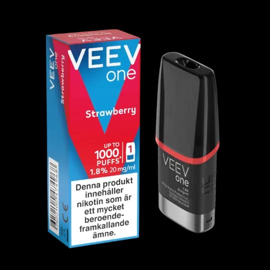 Veev ONE Pod Strawberry 20mg – pod och förpackning