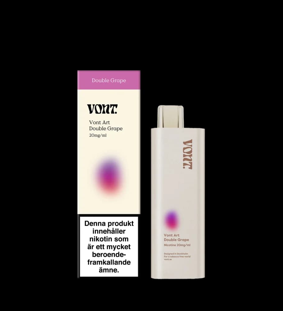 Vont Art Double Grape 20mg – engångsvape med förpackning.