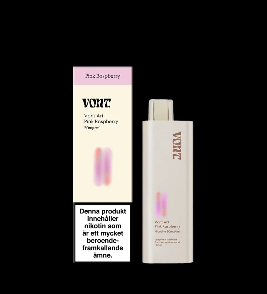 Vont Art Pink Raspberry 20mg – engångsvape med förpackning.