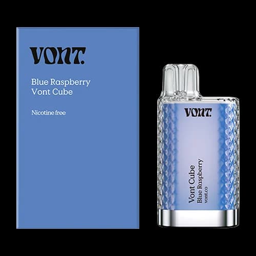 Vont Cube Blue Raspberry 20mg – engångsvape med förpackning.