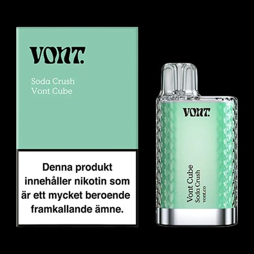 Vont Cube Soda Crush 20mg – engångsvape med förpackning.