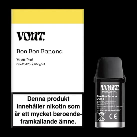 Vont POD Bon Bon Banana 20mg – pod och förpackning
