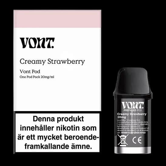 Vont POD Creamy Strawberry 20mg – pod och förpackning