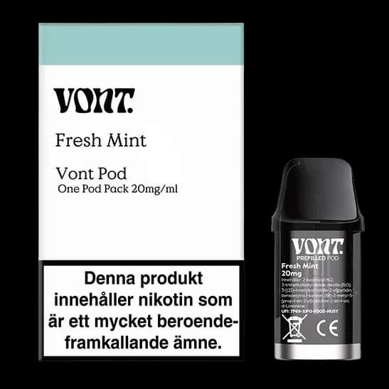 Vont POD Fresh Mint 20mg – pod och förpackning
